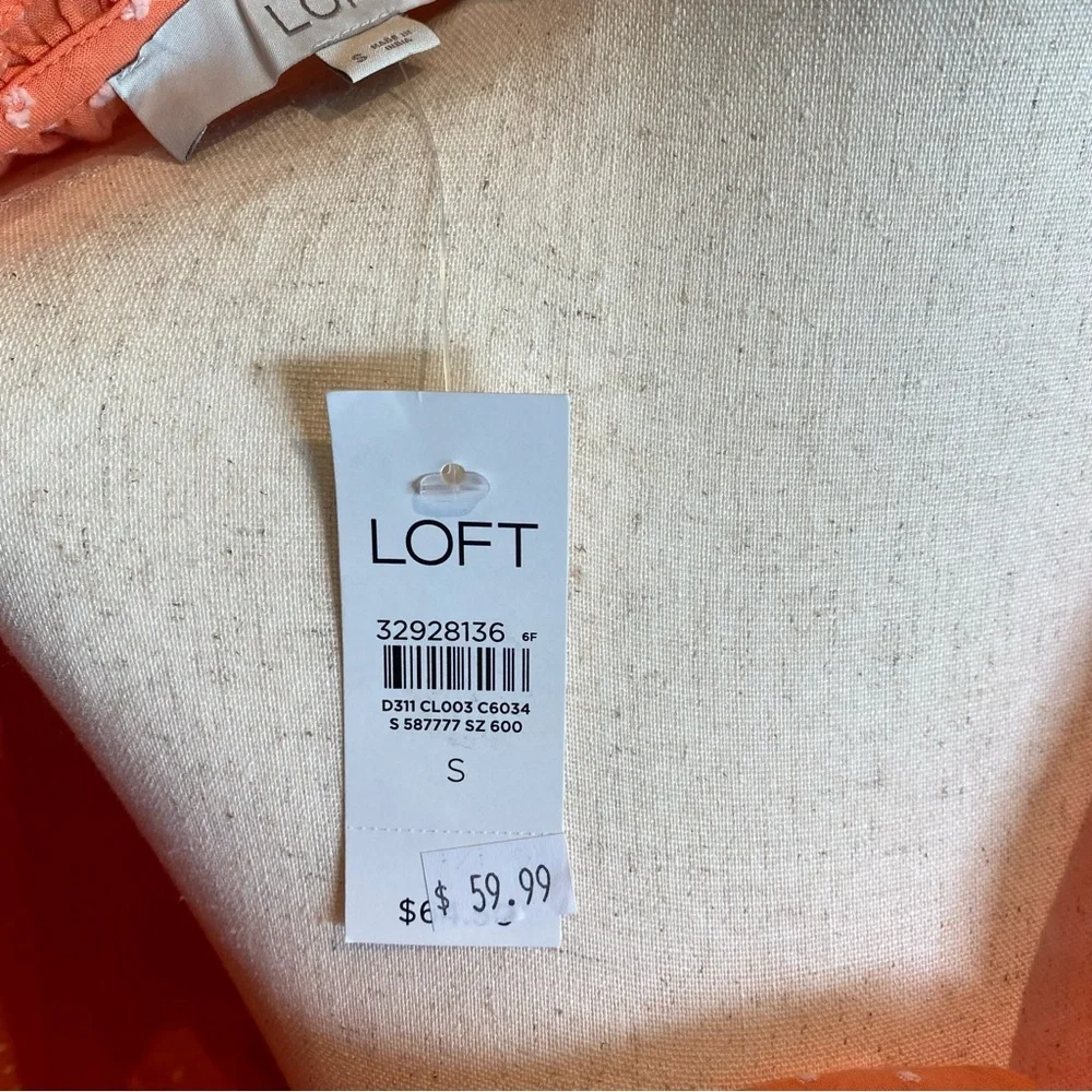 NWT Loft size Small Muted Orange Embroidered Polka Dots - Picture 2 of 12